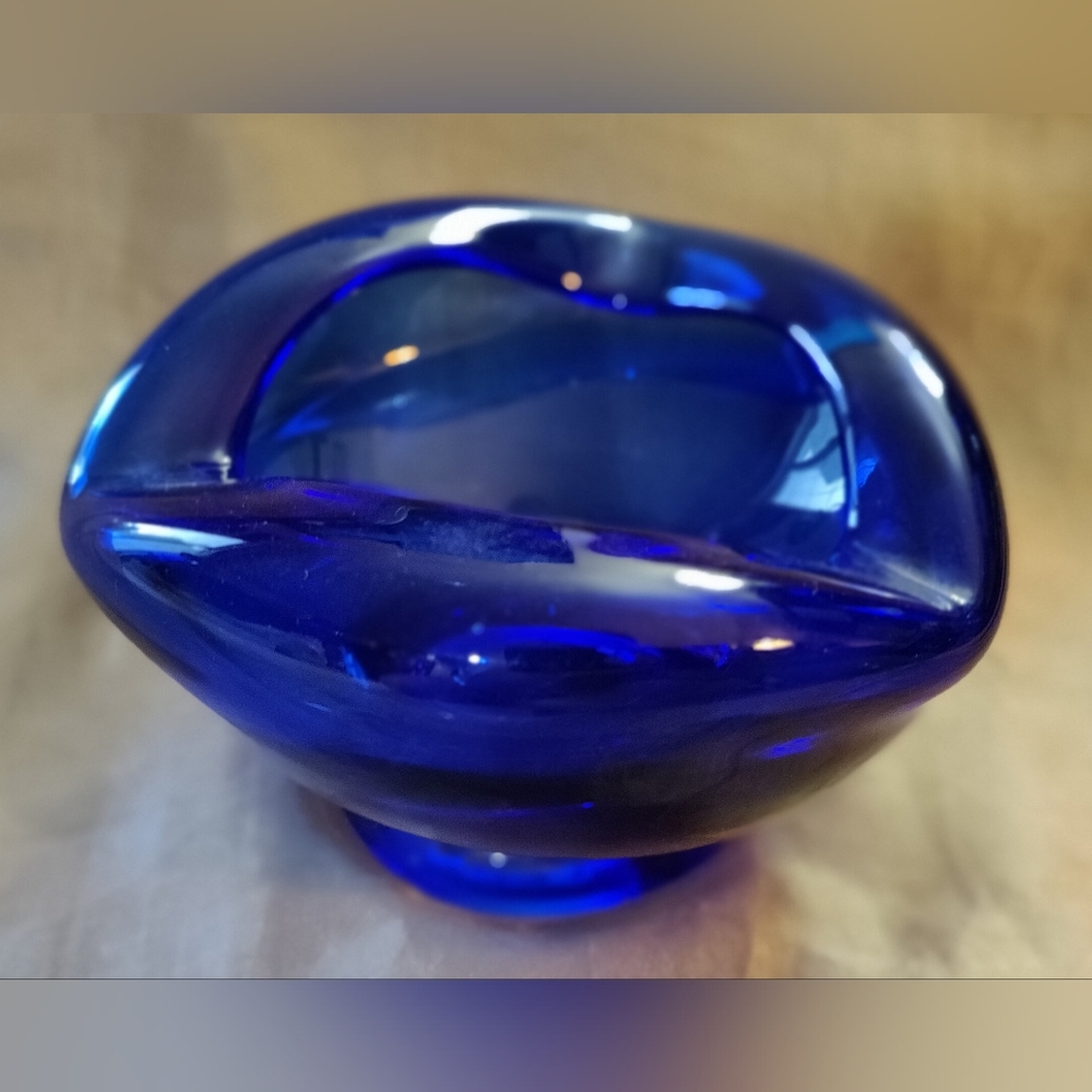 Cobalt Blue Glass MCM Dish